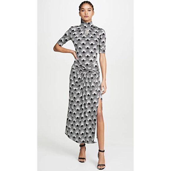 NWT Paco Rabanne Black and White Printed Midi Skirt 38 - Picture 9 of 12